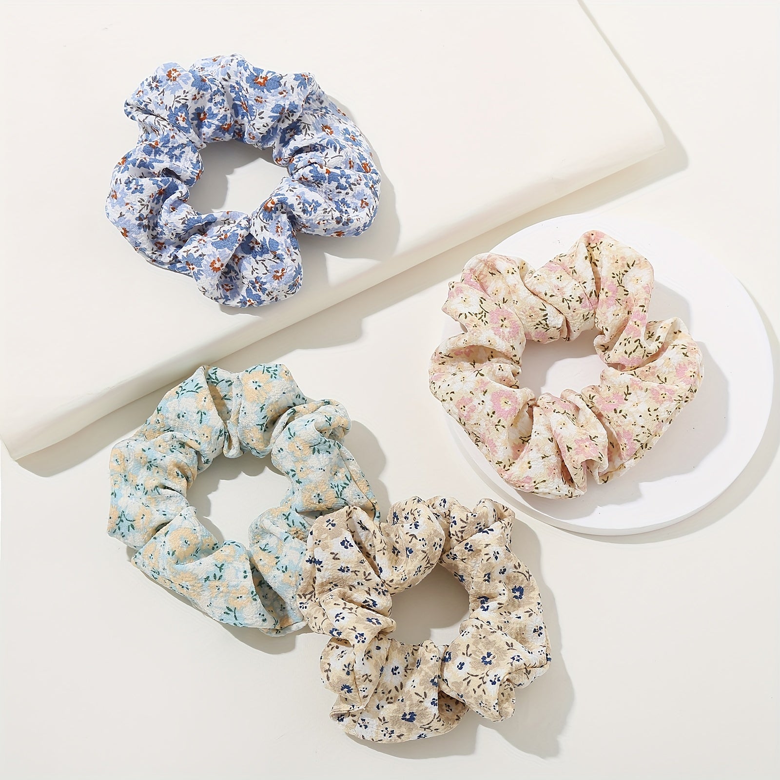 8PCS Fabric Floral Headband Hair Tie Hair Rope Pastoral Style Hair Accessories