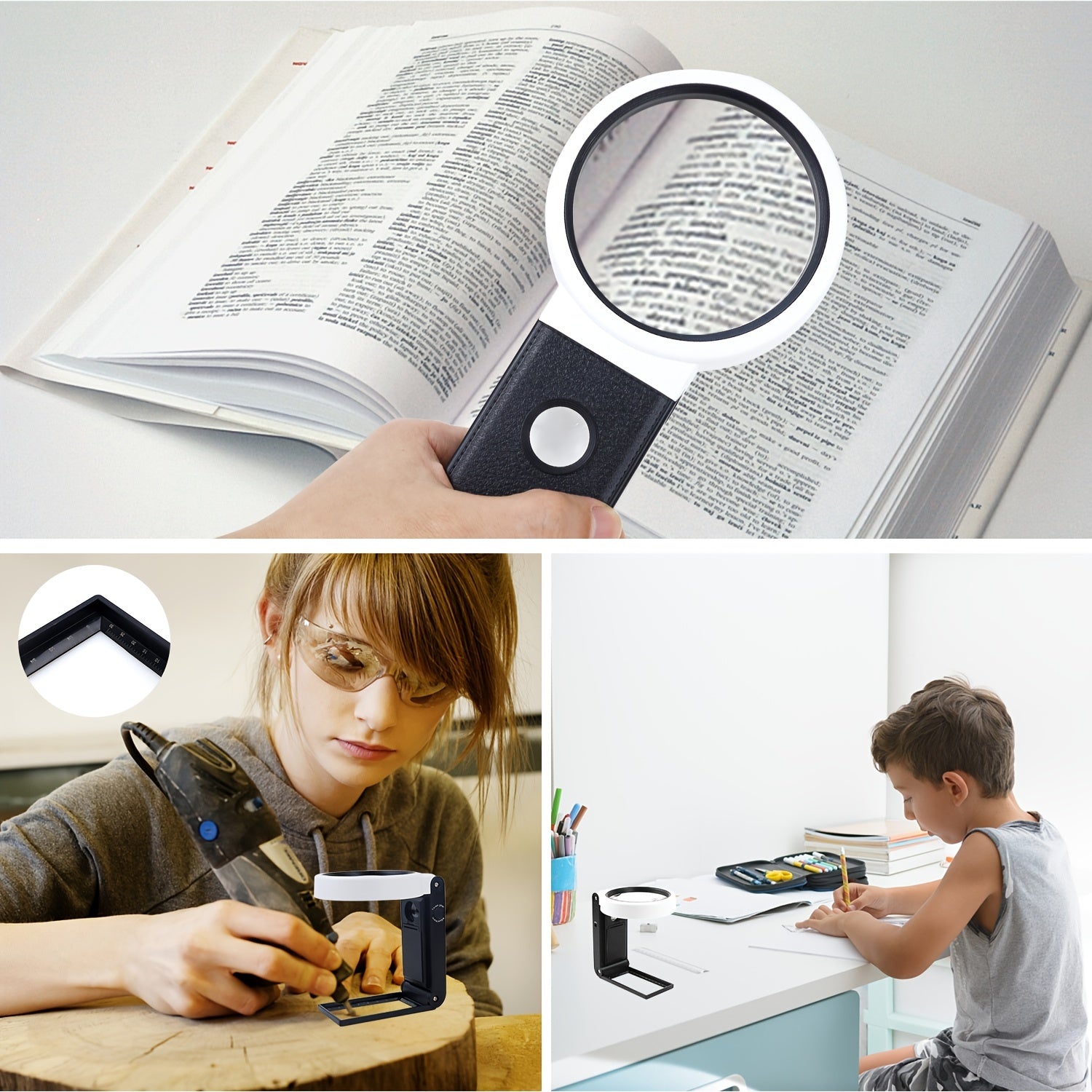 LED Lighted Magnifier Portable Magnifying Glass