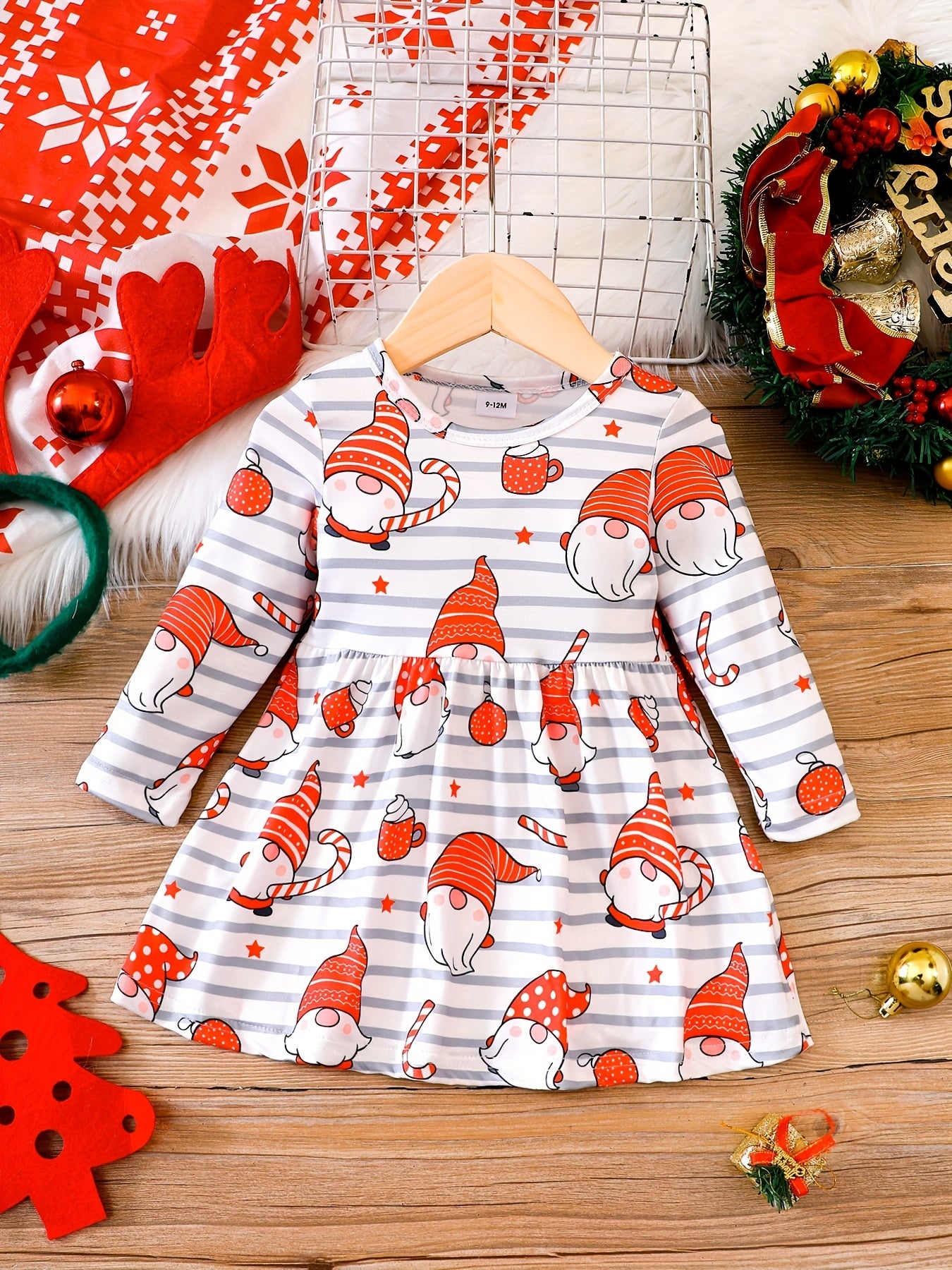 Cartoon Graphic Baby Girls Dress for Halloween & Christmas