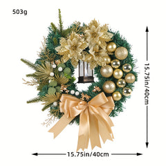 Golden Christmas Ball Pine Needle Garland Window Door Hanging Decoration