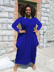  Long Sleeve Maxi Dress All Cover Notched