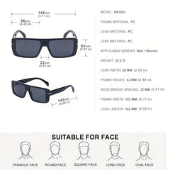 Men's Small Square Frame Sunglasses Retro Shades UV Protection