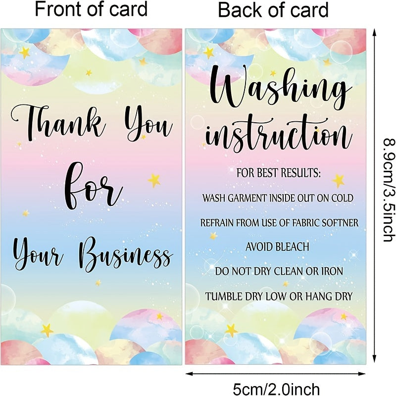 50-Pack T-Shirt Care Instructions Hanging Tags