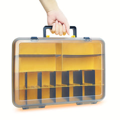 Yellow Storage Box grid Parts Box Tool Box Plastic Household Screw Box