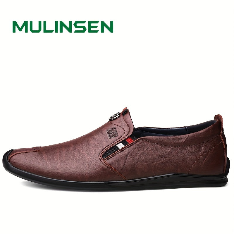 Men's PU Leather Loafer Shoes Non-Slip Slip On Driving Shoes