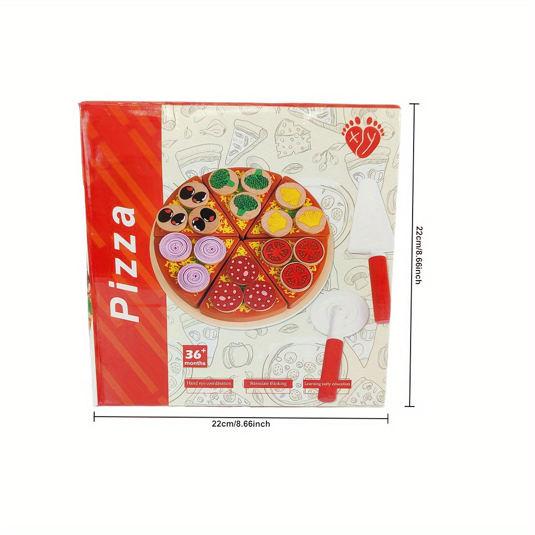 Wooden Mushroom Pizza Cut Play House Toy Educational