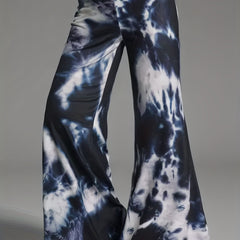 Women's Plus Tie Dye Flared Leg Trousers