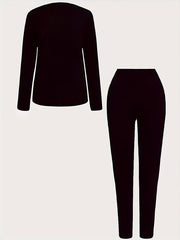  Cartoon Figure Top & Leggings Set Plus Casual 2PC