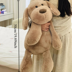 Cuddly Plush Puppy Doll with Fluffy Soft Fur, Beige & Brown