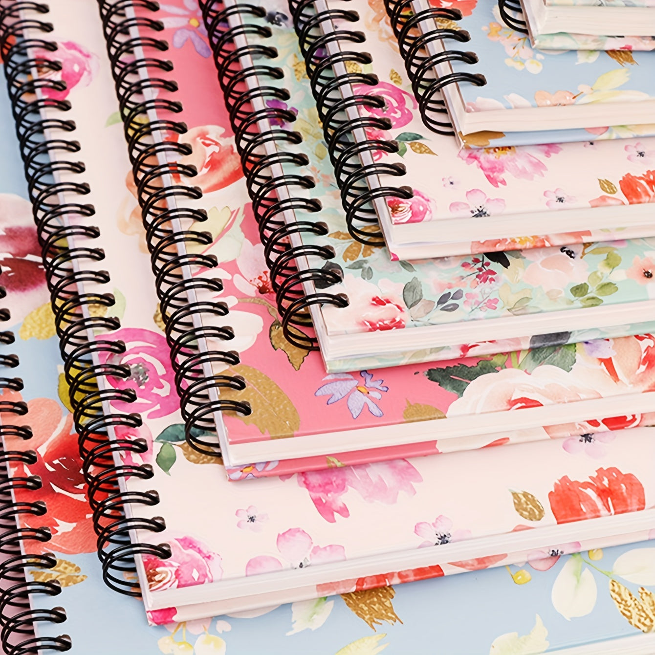 A5 Colorful Floral Pattern Notebook Hardcover Coil Book