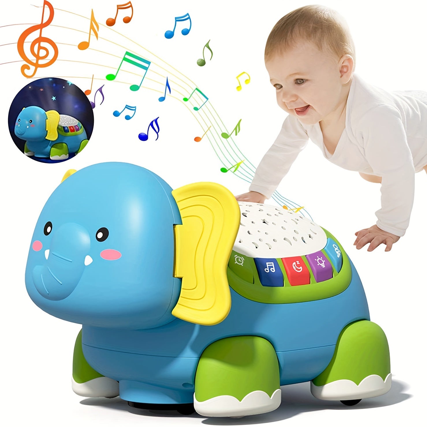 Elephant Musical Light-Up Baby Toy for 6-12 Months