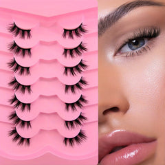 7 Pairs Fluffy Cluster False Eyelashes Natural Faux Mink