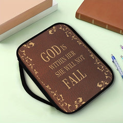 GOD Is WITHIN HER SHE WILL NOT FALL Golden Letters Print Bible Covers For Women