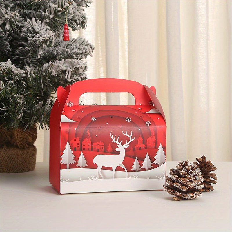 5pcs Christmas Cake Boxes Small Gift Packaging Box