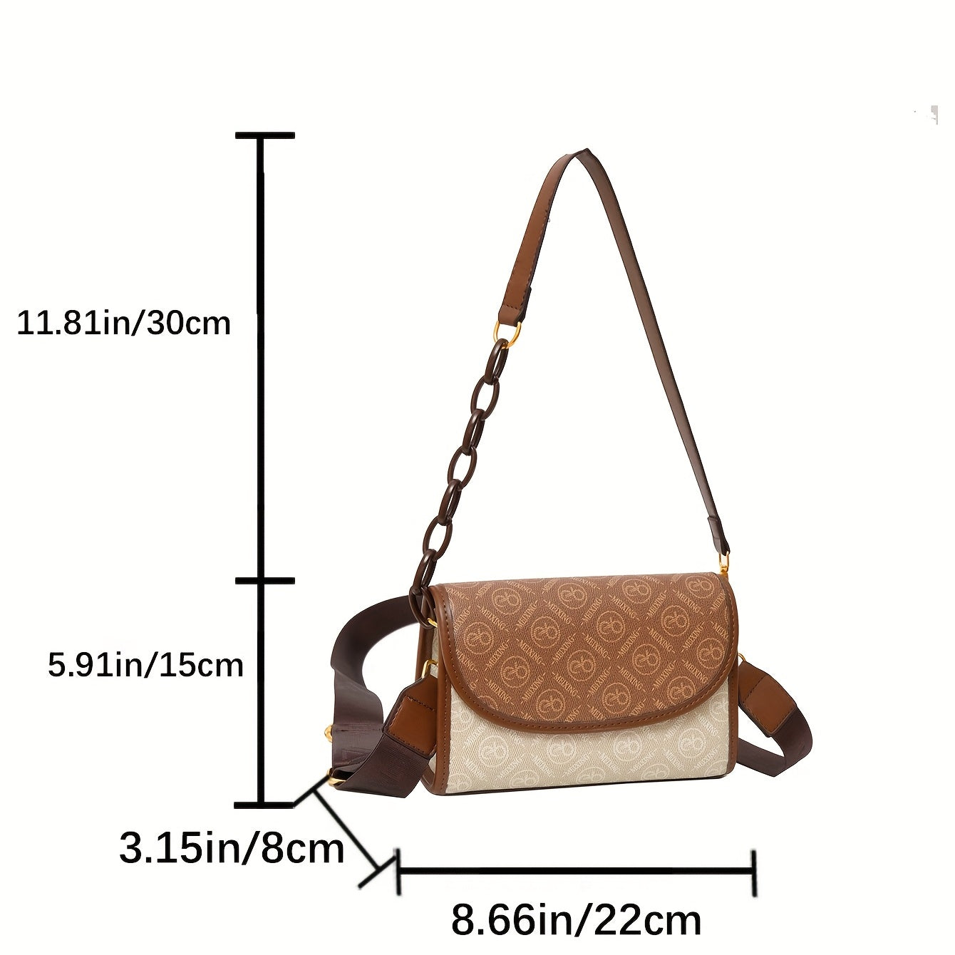 Vintage Square Bag Classic Pattern Flap Purse