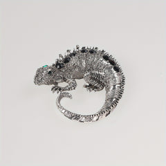 Rhinestone Chameleon Lizard Brooch for Men and Women