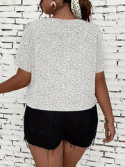  Dalmatian Print Button Up Blouse