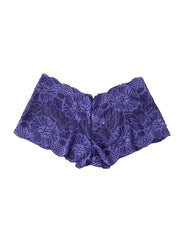 5pcs Floral Lace Boyshort Panties Soft & Breathable Women's Lingerie