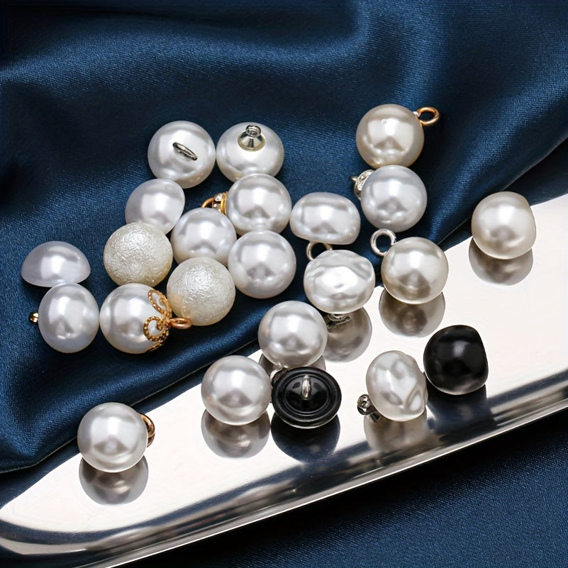 5pcs DIY Pearl Buckle Cheongsam Mushroom Bald Head Buckle