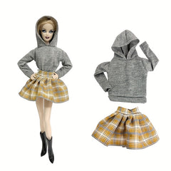 1pc Doll Sweatshirt & Skirt Outfit for 1/6 Dolls