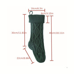 2 Pack 45 72 Cm Cable Knitted Large Size Christmas Stockings & Decorations