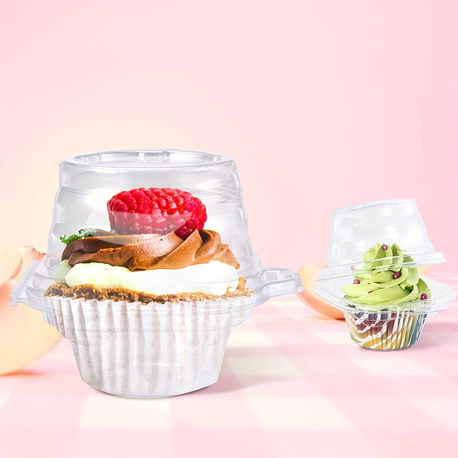 100pcs Plastic Cupcake Boxes Transparent Bakery Boxes Cajas Pasteles