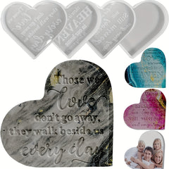 4Pcs Heart Sign Resin Molds Epoxy Resin Silicone Mould DIY Craft