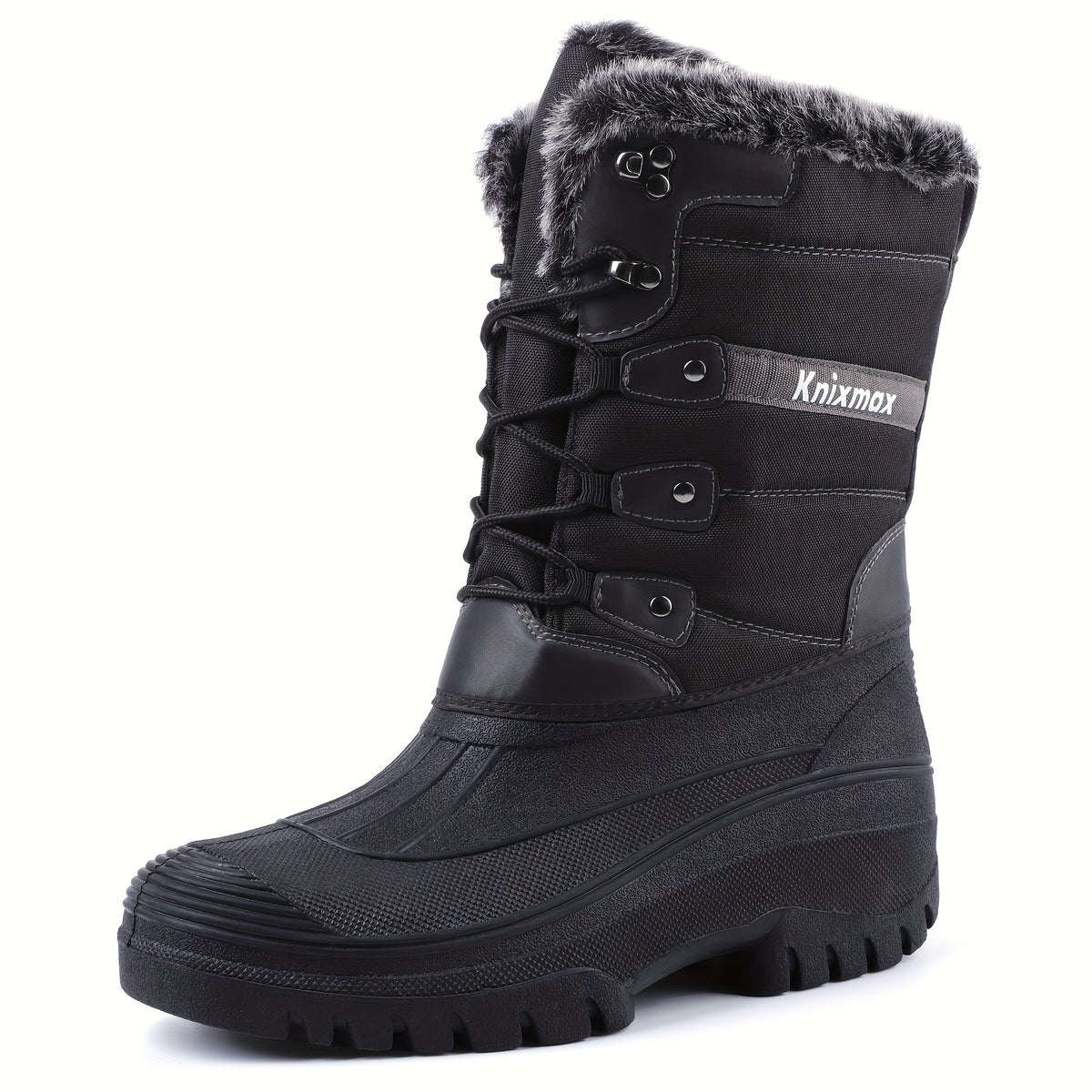 Women's Mid Calf Waterproof Snow Boots Faux Fur Lined