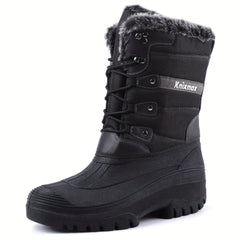 Women's Mid Calf Waterproof Snow Boots Faux Fur Lined