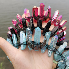 Crystal Crown Hairband Quartz Rhinestone Tiara Mermaid Hair Accessories