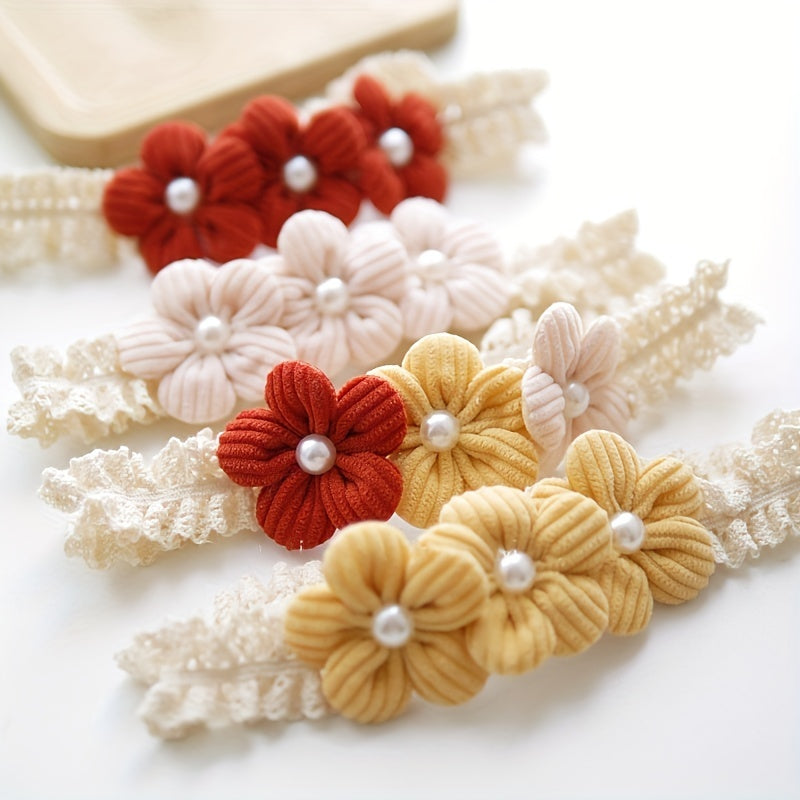 Red Flower Non Slip Stretch Headband for Baby Girls