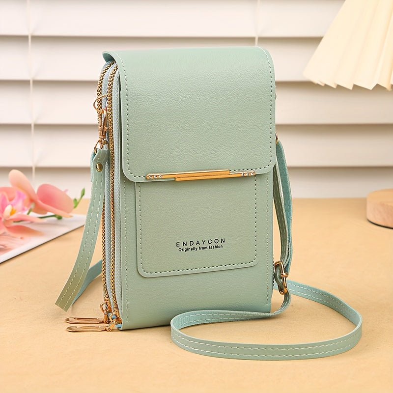 Mini Touch Screen Phone Purse Women's PU Leather Crossbody Bag