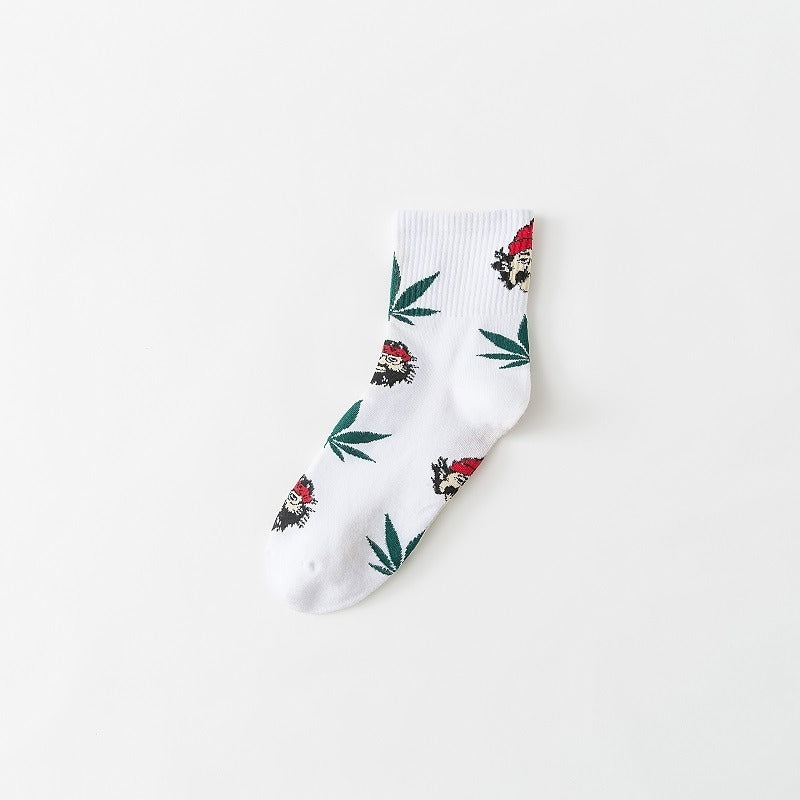 4 Pairs Women's Letter Print Mid Tube Socks