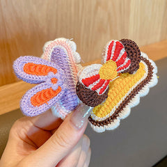 Wool Knitted Bow Children's Hair Clip