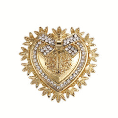 Golden Plated Heart Brooch For Men