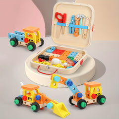 Wooden Toolbox Set for Kids Shape Sorting & Matching Puzzle