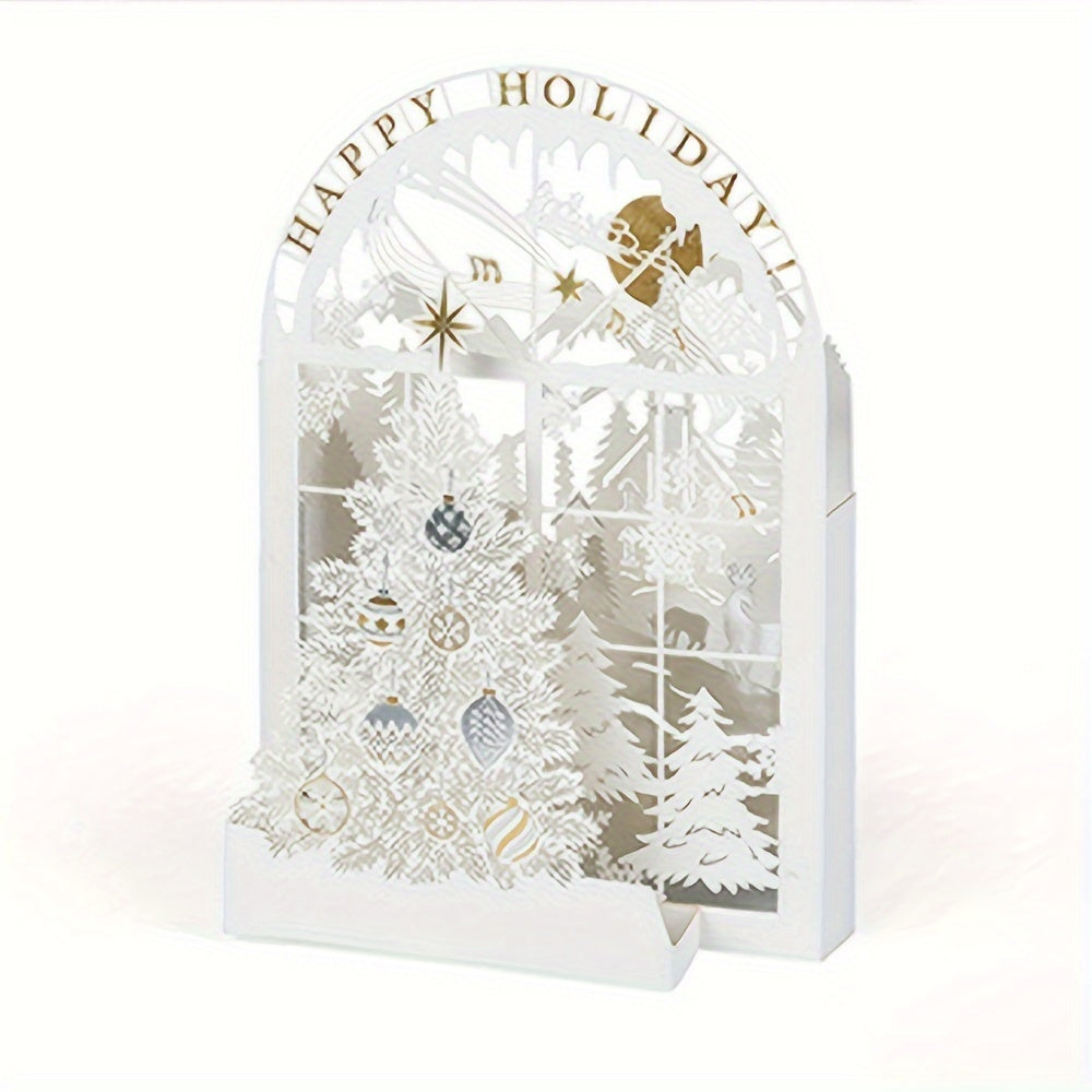 3D Christmas Laser Greeting Card - Blessing Ornament Navidad Decor