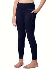 Girls Yoga Pants With Pocket Comfy Leggings Sports Dance Running Jogging