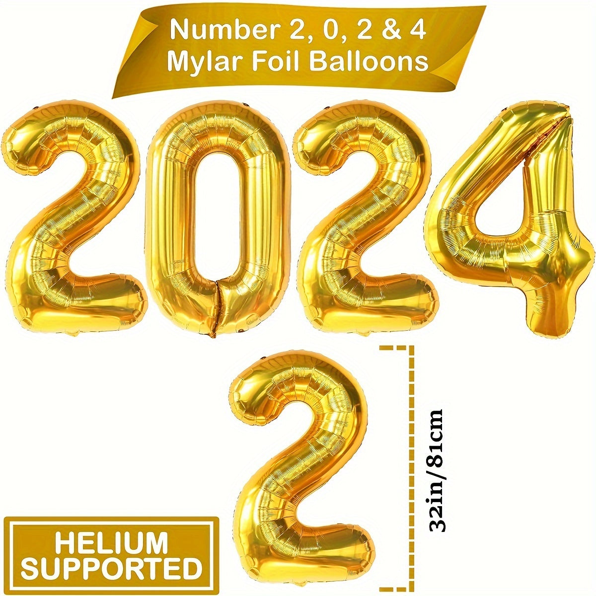 20pcs Golden Year Theme Party Balloon Decoration Set