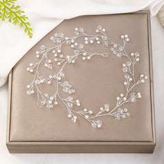Western Wedding Hair Crown Floral Pearl Ornaments