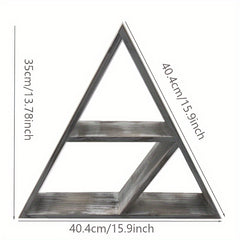 2pcs Triangle Storage Rack Dark Brown Wood Wall mounted Storage R