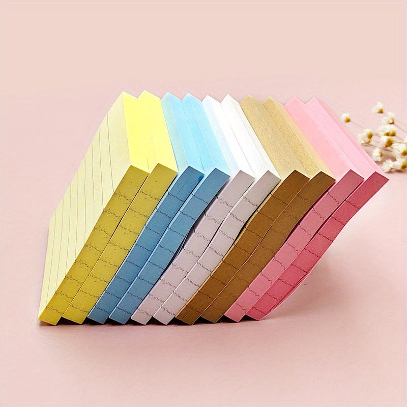 10 Pastel Lined Sticky Notes Pads - Home Office School Supplies
