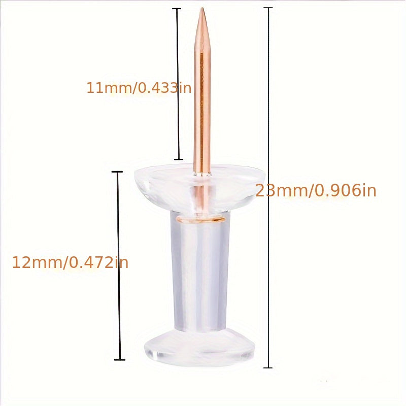 60pcs Transparent Plastic Push Pins for Walls Cork Boards Maps