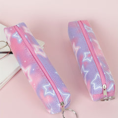 Rose Red Pentagram Pencil Case for School Supplies