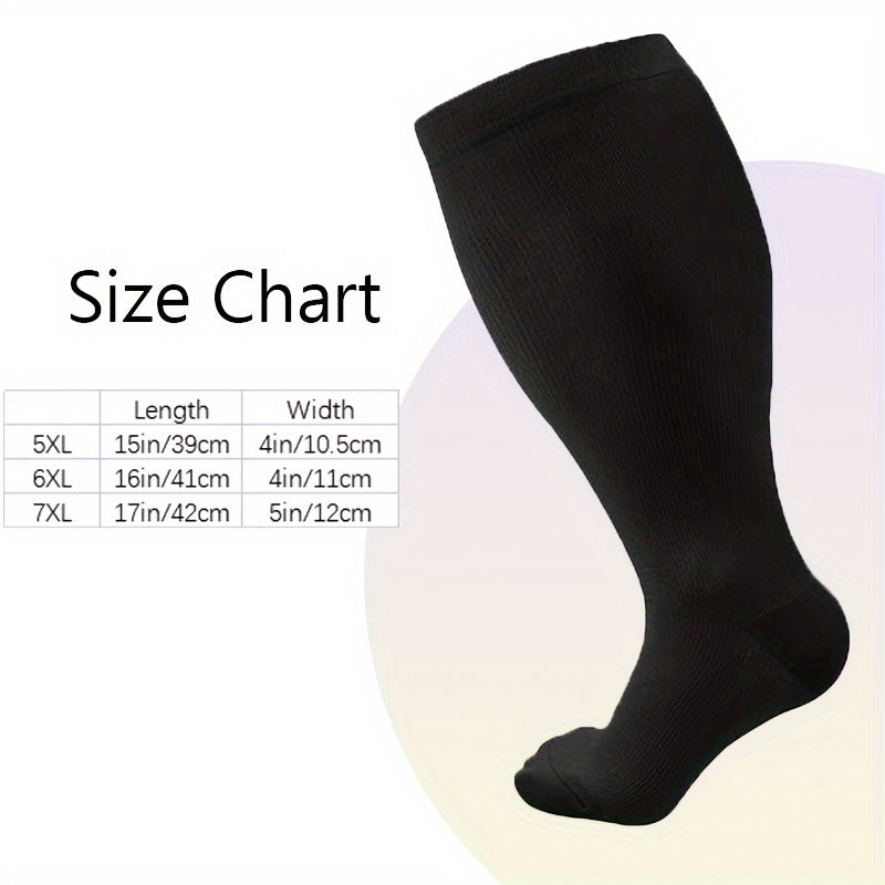 3 Pairs Plus Size Copper Compression Socks for Women & Men 15-20 mmHg