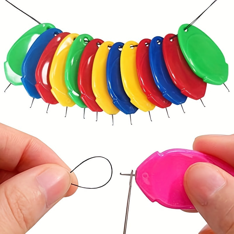 5pcs Needle Threader Tool with Clear Case for Hand Sewing, Machine Embroidery