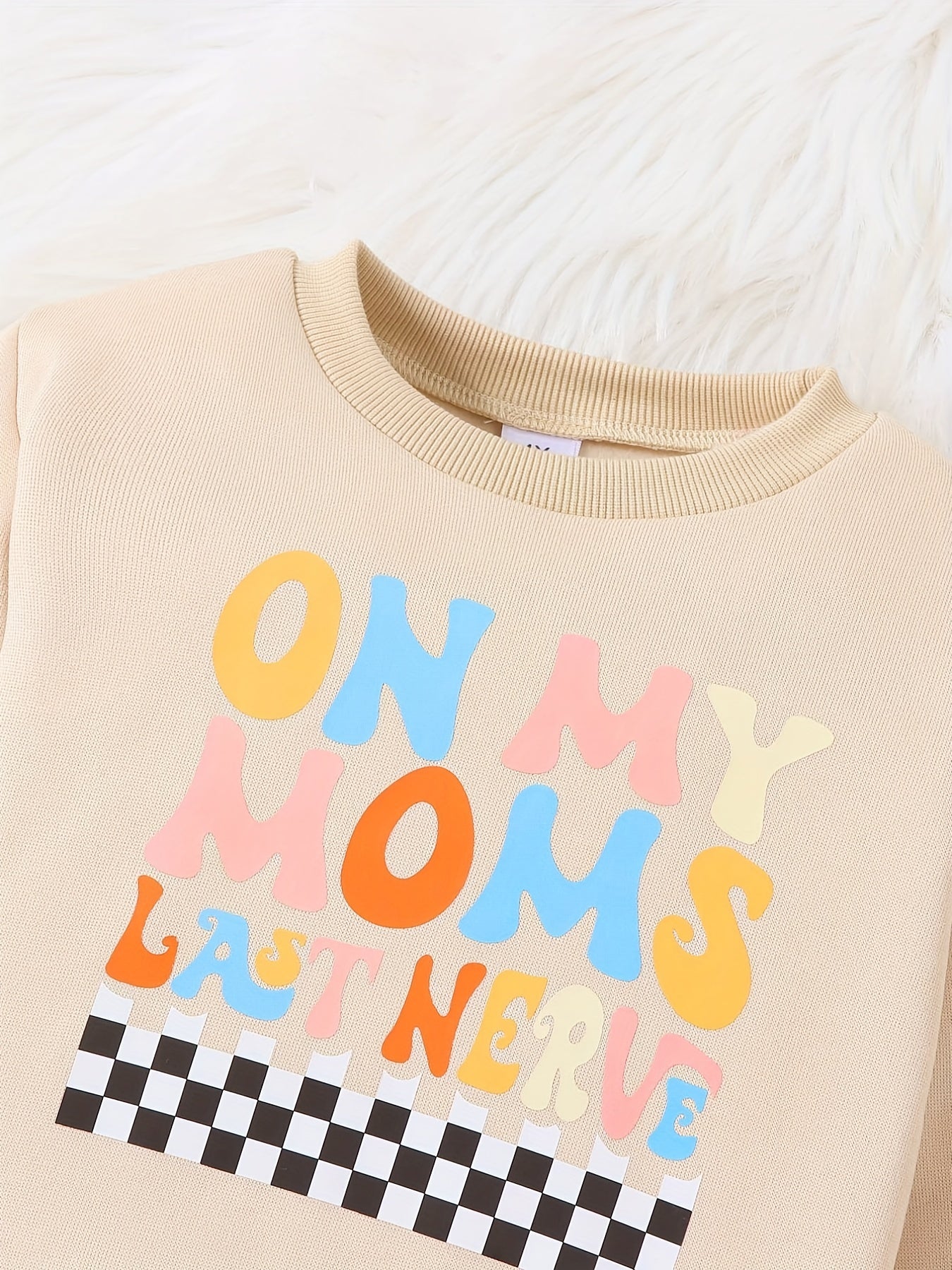 Checkerboard Pattern Kid's Thermal Sweatshirt