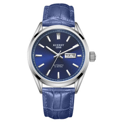 KUERST Steel Belt Double Press Butterfly Buckle Automatic Mechanical Watch