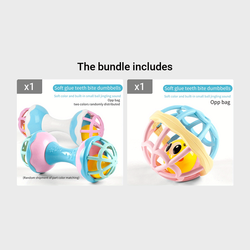 Baby Fitness Soft Rubber Toy Crawling Guide Ball Dumbbell