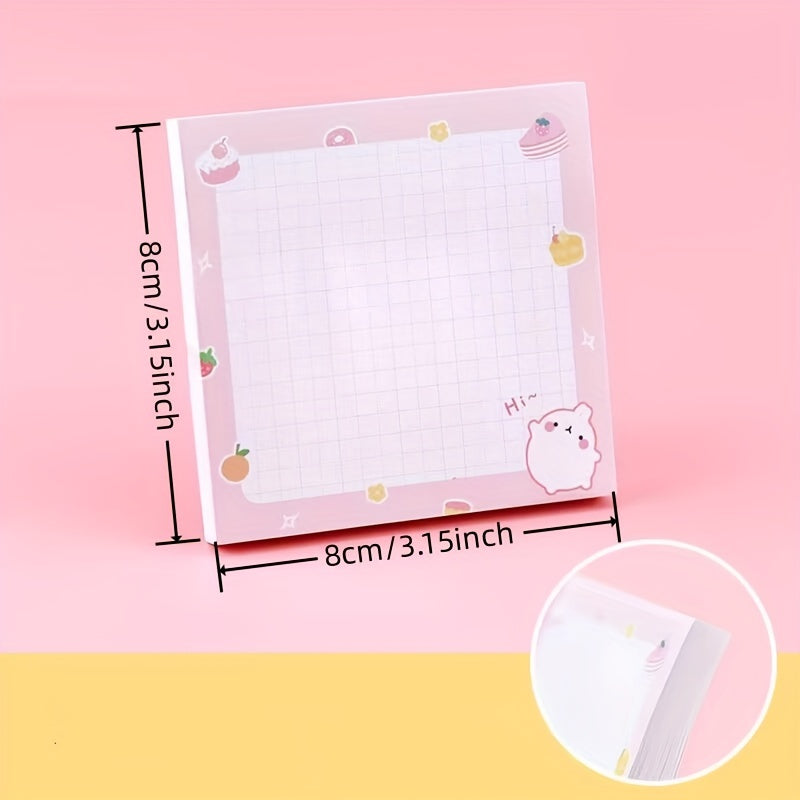 Cartoon Girl Horizontal Line Sticky Notes 80 Sheets